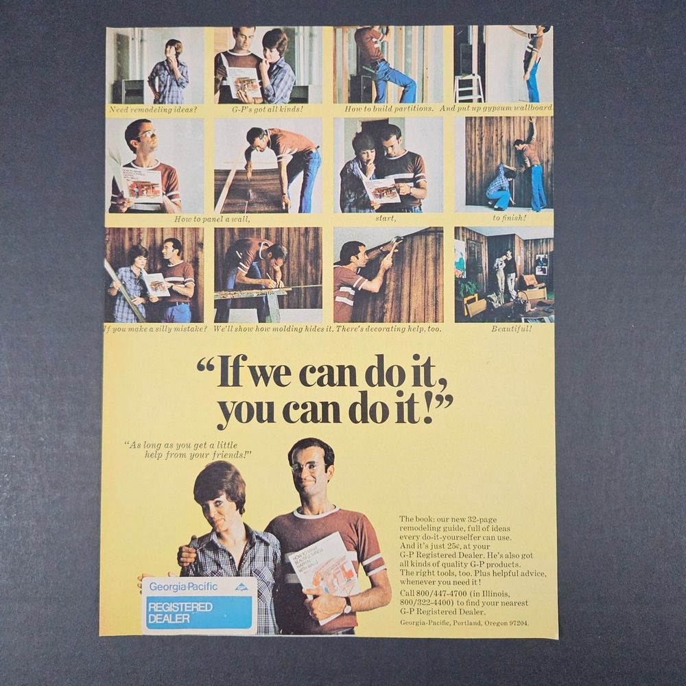 1974 Georgia-Pacific Remodeling Ideas Wall Paneling Vintage Print Ad Portland OR